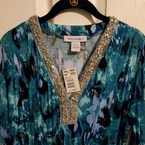 Cruise Wear & Co. Blouse With Beaded Embellishment - Picture 2 of 8